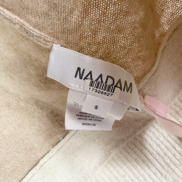 NAADAM Tan Cashmino Layered Cardigan Sweater Wool Cashmere Button Front Size S - Picture 9 of 10